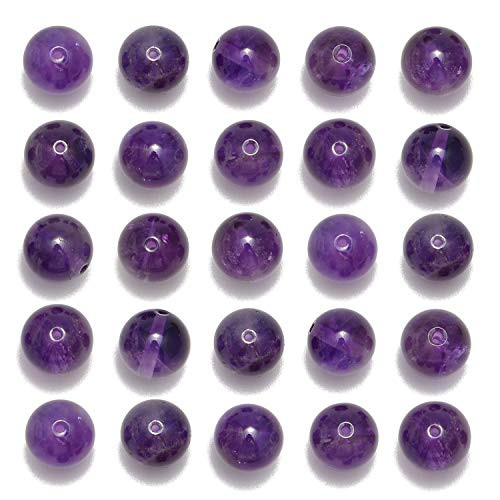 NCB 200pcs 4mm Amethyst Loose Beads for Jewelry Making Natural Semi Precious Beads Round Smooth Gemstones Spacer Beads Charms for Necklaces Bracelets Amethyst 4mm 200Beads