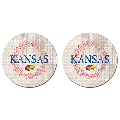 NCAA Legacy Kansas Jayhawks Thirsty Car Coaster 2-Pack One Size Sandstone