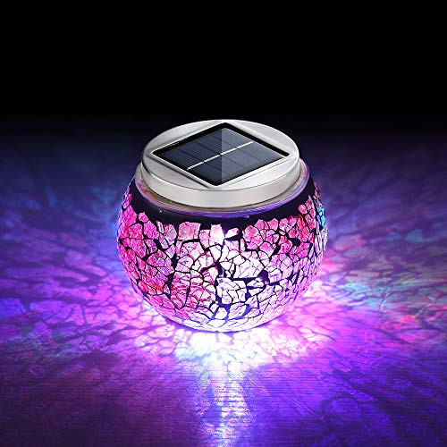Color Changing Mosaic Solar Light Solar Powered Ball Garden Lights Solar Table Lights Waterproof Solar Led Night Light for Garden Patio Party Yard OutdoorIndoor Decorations Mosaic Solar Light