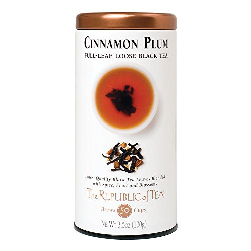 The Republic of Tea Cinnamon Plum Black Full-Leaf Tea 3_5 Ounces  50-60 Cups