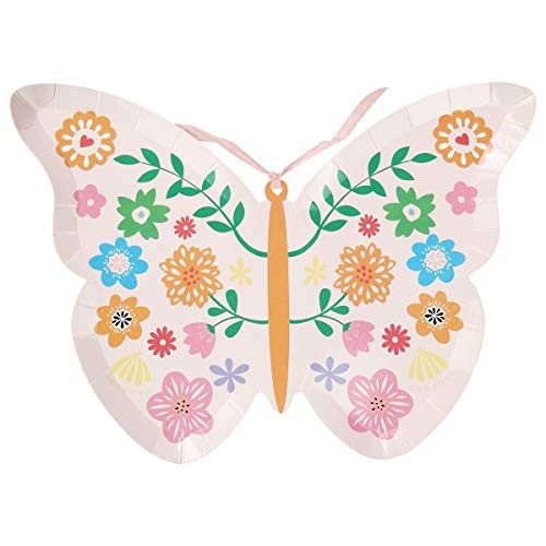 Cieovo 24 Pcs Butterfly Plates Disposable Party Paper Plates Tableware Set for Summer Garden Tea Butterfly Theme Birthday Baby Shower Bridal Wedding Party Supplies