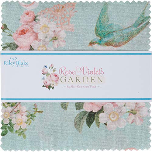 Rose and Violets Garden 5 Stacker 42 5-inch Squares Charm Pack Riley Blake Designs 5-10410-42 Rose and Violets Garden 5 Stacker 42 5-inch Squares Charm Pack Riley Blake Designs 5-10410-42