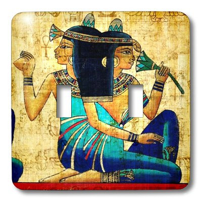 3dRose lsp-119558-2 Egyptian Ladies On Papyrus Paper Double Toggle Switch