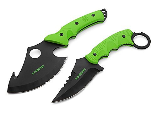 Z Hunter ZB-047 Zombie Green Half Serrated Axe 10-Inchblack