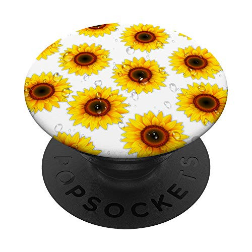 Gift Sunflower Flower Garden Flor Girasol White PopSockets PopGrip Swappable Grip for Phones  and  Tablets