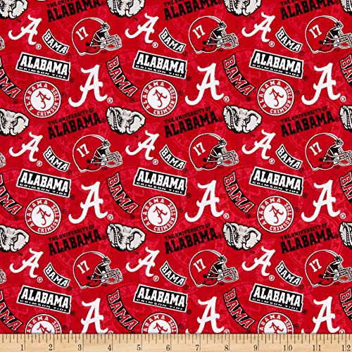 Sykel Enterprises NCAA- Alabama 1178 Tone on Tone RedWhiteGrayBlack Fabric by the Yard Sykel Enterprises NCAA- Alabama 1178 Tone on Tone RedWhiteGrayBlack Fabric by the Yard