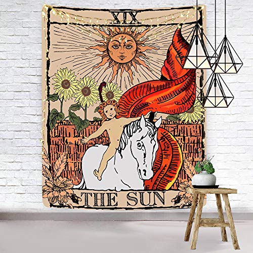 Hexagram Tarot Tapestry Sun Tapestry Wall Hanging Mysterious Medieval Europe Divination Wall Tapestry Home Decor