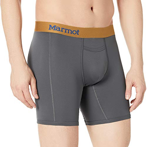 Marmot Mens Performance Boxer Brief 8 Medium Slate Grey