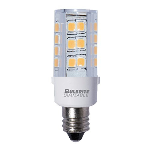 Bulbrite LED Mini T4 Dimmable Candelabra Screw Base E12 Light Bulb 40 Watt Equivalent 3000K Clear 1-Pack