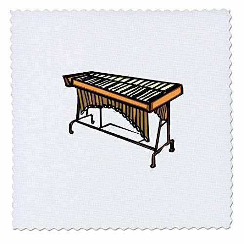 3dRose qs-164443-1 Vibraphone Simple Instrument Design-Quilt Square 10 by 10-Inch