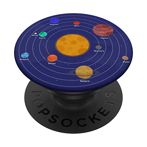 Colorful solar system Galaxy Stars Space Universe Planets PopSockets PopGrip Swappable Grip for Phones  and  Tablets