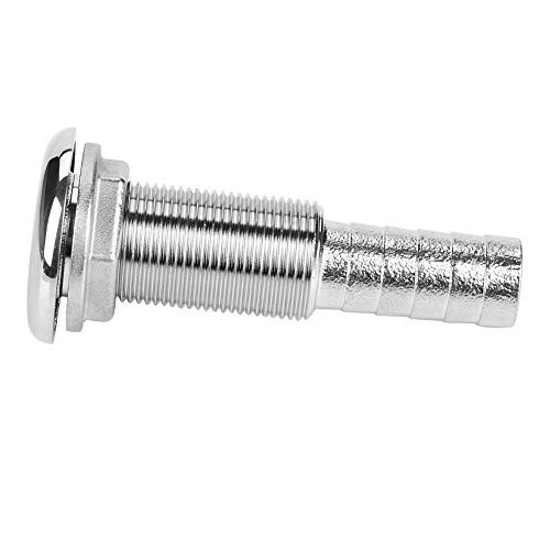 Rainbowrock Thru Hull Drain- Hose Barb-Stainless Steel Thru-Hull Fitting Hose Barb Marine Barbed Hose Thru Drain Silver