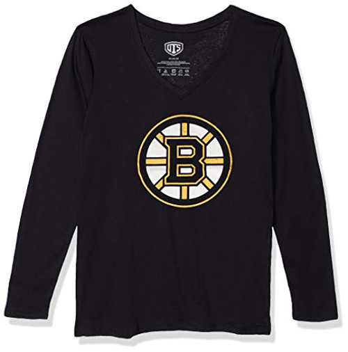 OTS NHL Boston Bruins Womens Rival Long Sleeve Tee Distressed Logo Large OTS NHL Boston Bruins Womens Rival Long Sleeve Tee Distressed Logo Large
