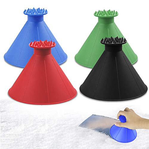 Kriszon Round Ice Scraper Windshield Magic Cone-Shaped Funnel Car Windshield Snow Removal Tool