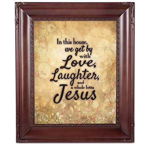 Cottage Garden Love and Laughter Mahogany Rope Trim 8 x 10 Table Top and Wall Photo Frame