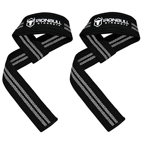 Lifting Straps 1 Pair - Padded Wrist Support Wraps - for Powerlifting Bodybuilding Gym Workout Strength Training Deadlifts  and  Fitness Workout BlackGrey