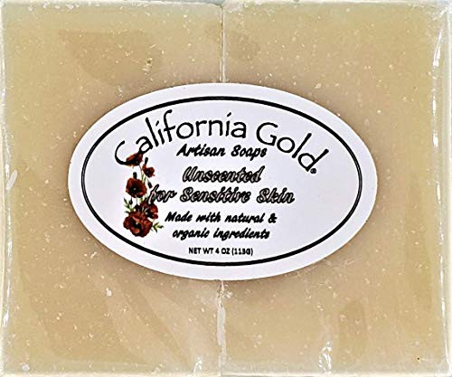California Gold Artisan Soaps Natural and Organic Unscented Bar Soap 3-pack for Men and Women 3-4oz_ Bar Soaps 12 oz_ total California Gold Artisan Soaps Natural and Organic Unscented Bar Soap 3-pack for Men and Women 3-4oz_ Bar Soaps 12 oz_ total