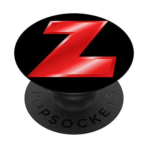 Z Red Maroon Black Monogram Capital Letter Initial Name Art PopSockets PopGrip Swappable Grip for Phones  and  Tablets