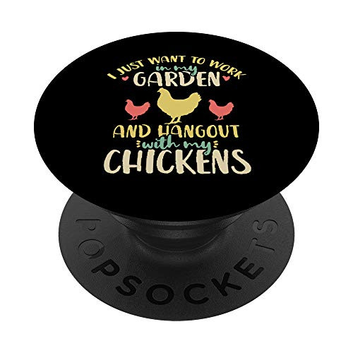 Chickens Garden Gardening Chicken Lover Hen PopSockets PopGrip Swappable Grip for Phones  and  Tablets