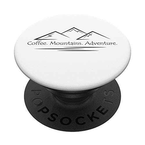 Simple Mountain Hiking Adventure Coffee PopSockets Grip and Stand for Phones and Tablets