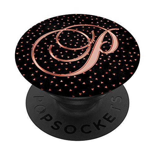 P Pink Triangle Geometric Shape Monogram Initial Letter Name PopSockets Grip and Stand for Phones and Tablets