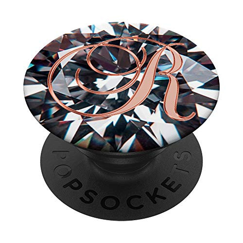R Pink Yellow Abstract Initial Monogram Capital Letter Name PopSockets Grip and Stand for Phones and Tablets