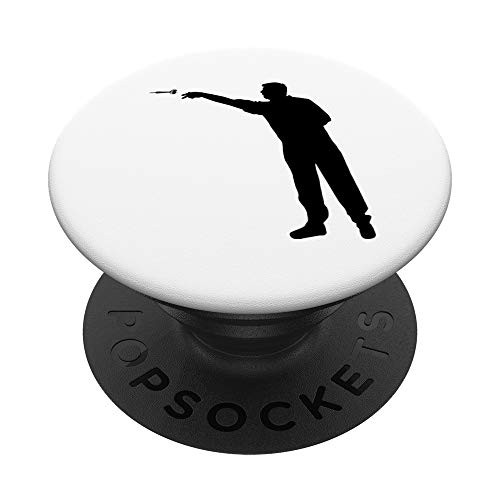 Silhouette Darts Player Throw Target Darting Board Game Fans PopSockets Grip and Stand for Phones and Tablets