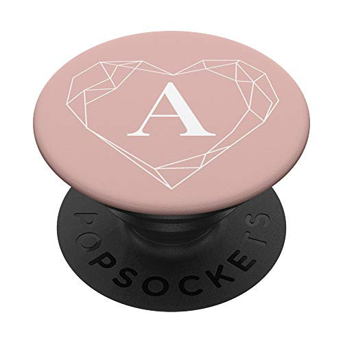Rose Pink White Monogram Letter A Initial Heart Design PopSockets PopGrip Swappable Grip for Phones and Tablets Rose Pink White Monogram Letter A Initial Heart Design PopSockets PopGrip Swappable Grip for Phones and Tablets