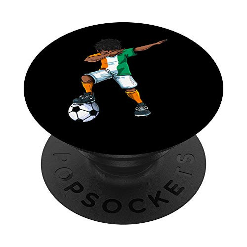 Dabbing Soccer Boy Ivory Coast Ivorian Football Gift Boys PopSockets PopGrip Swappable Grip for Phones  and  Tablets