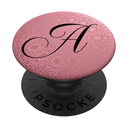 Letter A Chic Monogram Initial PopSockets Grip and Stand for Phones and Tablets