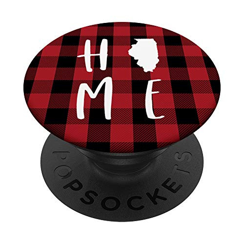 Illinois Home State - Cute Rustic Red Plaid PopSockets Grip and Stand for Phones and Tablets