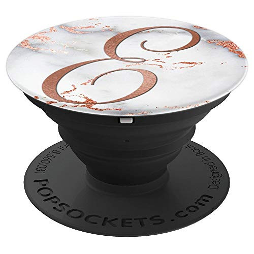 Letter E Faux Marble Monogram Initial PopSockets Grip and Stand for Phones and Tablets