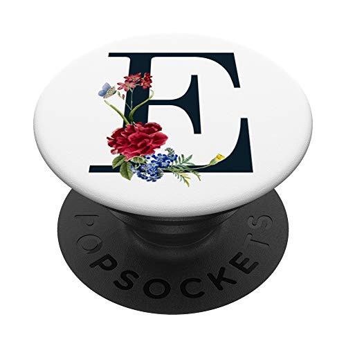 Letter E Floral Monogram Initial PopSockets PopGrip Swappable Grip for Phones and Tablets Letter E Floral Monogram Initial PopSockets PopGrip Swappable Grip for Phones and Tablets