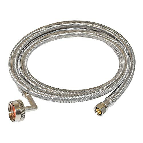 Eastman 41013 Braided Stainless Steel Dishwasher Connector with Elbow 8 Feet Silver