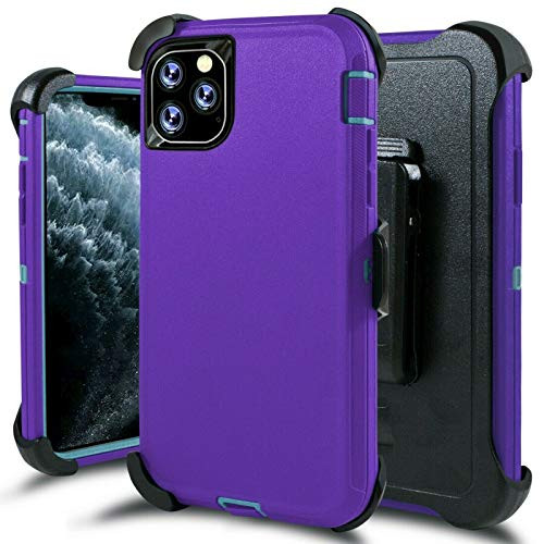 iPhone 11 Pro Max Defender Case Tough Drop Protective Case Full Body Rugged Heavy Duty Case ShockproofDropDust Proof Durable Strong Cover Defender Case for iPhone 11 Pro Max - Purple Blue