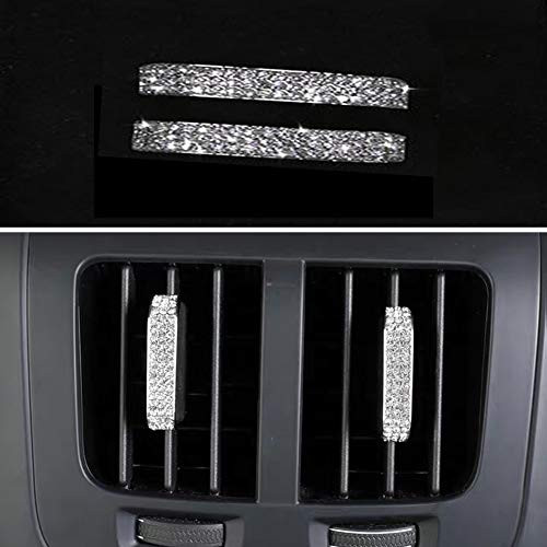 2pcs Bling Crystal Silver Air Conditioner AC Climate Control Switch Knob Diamond Cover Ring Trim Fit for Volvo S60 2020 V60 2020 XC60 2018-2020 XC90 2015-2020 S90 V90XC40