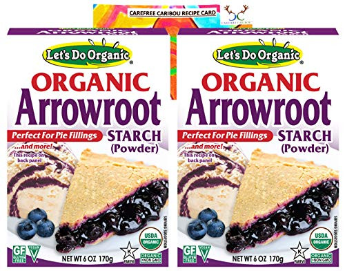 Lets Do Organic Arrowroot Starch Bundle_ Includes Two 2 6oz Packages of Lets Do Organic Arrowroot Starch and a Recipe Card from Carefree Caribou Gluten Free
