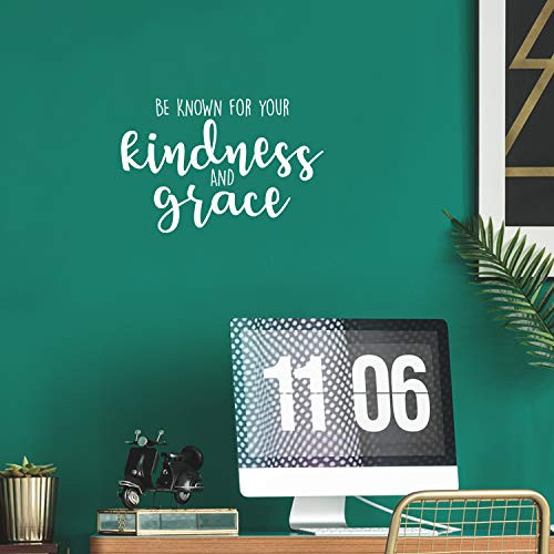 Vinyl Wall Art Decal - Be Known for Your Kindness and Grace - 14_5 x 22 - Modern Inspirational Positive Quote Sticker for Bedroom Closet Living Room Home Office School Classroom Decor White Vinyl Wall Art Decal - Be Known for Your Kindness and Grace - 14_5 x 22 - Modern Inspirational Positive Quote Sticker for Bedroom Closet Living Room Home Office School Classroom Decor White