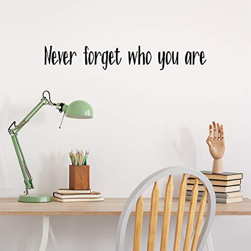 Vinyl Wall Art Decal - Never Forget Who You are - 6 x 40 - Modern Inspirational Mindset Quote Sticker for Home Office Bedroom Work Office Living Room Classroom Decor Vinyl Wall Art Decal - Never Forget Who You are - 6 x 40 - Modern Inspirational Mindset Quote Sticker for Home Office Bedroom Work Office Living Room Classroom Decor