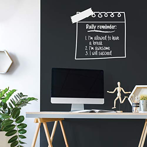 Vinyl Wall Art Decal - Daily Reminder - 22 x 24 - Cute Reminder Shape Modern Inspirational Self Esteem Quote Sticker for Home Bedroom Closet Work Office Kids Room Classroom Decor White