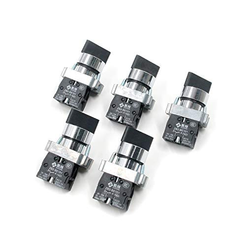Tulead XB2-BD21 Rotary Selector Switch 2 Positions Rotary Switch 240V 3A Outlet Select Switches Pack of 5
