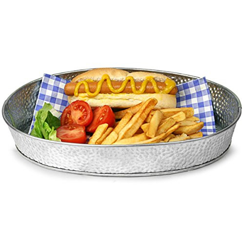TableCraft Products GP129 Oval Dinner Platter, Galvanized, 12" x 9"