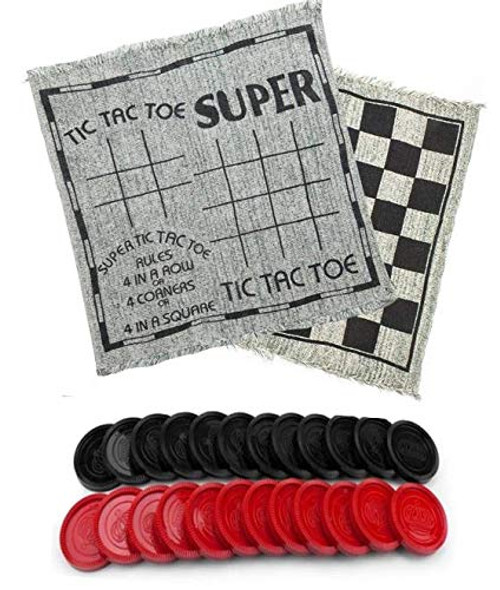 Giant 3-in-1 Tic Tac Toe Super Tic Tac Toe and Checkers Game