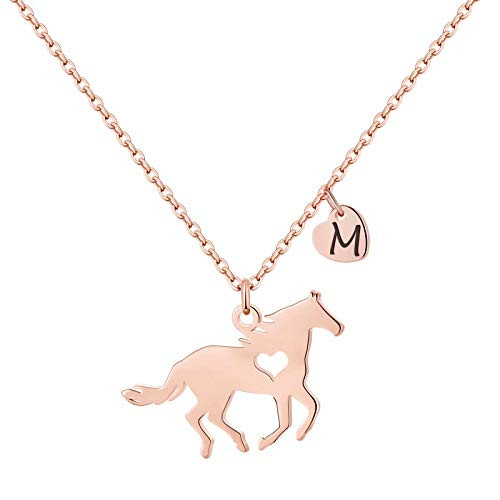 MONOOC Horse Necklaces for Women Horse Lovers Gifts M Necklace for Girls Stainless Steel Heart Letter Necklace Initial Alphabet Necklace Horse Jewelry for Girls MONOOC Horse Necklaces for Women Horse Lovers Gifts M Necklace for Girls Stainless Steel Heart Letter Necklace Initial Alphabet Necklace Horse Jewelry for Girls
