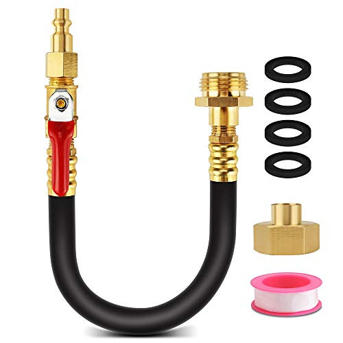 RV Winterizing Kit and Sprinkler Blowout Adapter 15 Air Compressor Quick-Connect Plug with Valve Water Blow Out Fitting Adapter for Winterize Sprinkler System Winterizing RV Motorhome Camper Boat