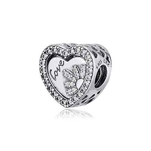 CKK 925 Sterling Silver Dazzling Daisy in Your Heart Charm Fits Pandora Bracelet