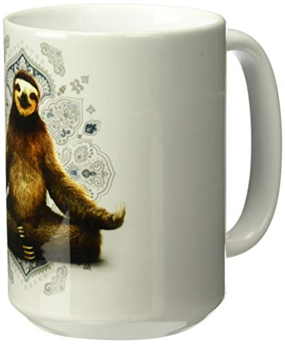 The Mountain Mens Vriksasana Sloth Coffe Mug white 15 Oz