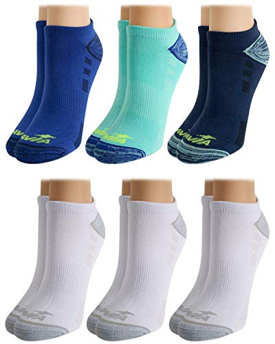 Avia Womens Performance Moisture Wicking Mesh Vent No Show Socks 6 Pack Navy Shoe Size 4 - 10