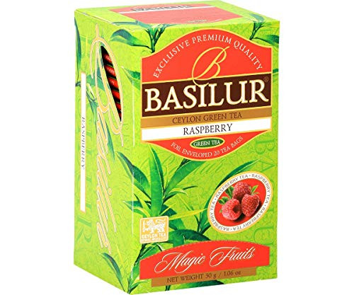 Raspebrry Green Tea I  Premium Ceylon Tea  Pure Ceylon Tea  Foil Enveloped Tea Bags  Green Tea  Non GMO  100 grams tea