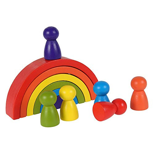 JTWEB 12Pcs Wooden Rainbow Stacking Toy Wooden Rainbow Stacker with 6Pcs Dolls Colorful Montessori Building Blocks Sorting Stacking Games Puzzles Early Educational Learning Toys for Kids Toddlers JTWEB 12Pcs Wooden Rainbow Stacking Toy Wooden Rainbow Stacker with 6Pcs Dolls Colorful Montessori Building Blocks Sorting Stacking Games Puzzles Early Educational Learning Toys for Kids Toddlers